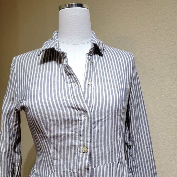 Stripped, Button Down Dress, Small - Picture 3 of 4